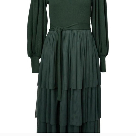 Ivy City Co Dress Elegant Green Women's Dress - Picture 2 of 5